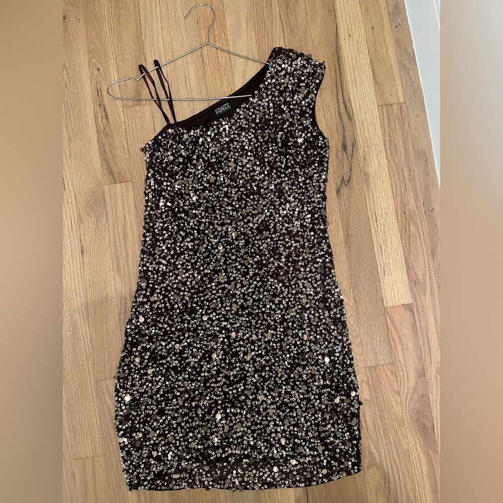Sequins one shoulder dress